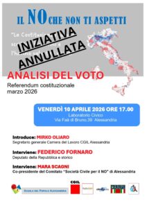 INIZIATIVA ANNULLATA: IL NO CHE NON TI ASPETTI – ANALISI DEL VOTO – VENERDÌ 10 APRILE 2026