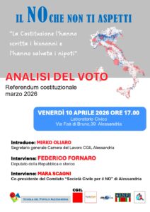 IL NO CHE NON TI ASPETTI: UNA RIFLESSIONE SUL RECENTE VOTO REFERENDARIO ALLA SCUOLA DEL POPOLO – VENERDÌ 10 APRILE 2026