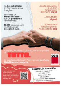 ASSEMBLEA APERTA A DIFESA DELLA SANITÀ PUBBLICA IN PIEMONTE: VENERDÌ 15 MAGGIO 2026 AL TEATRO AMBRA DI ALESSANDRIA