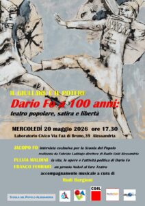 DARIO FO A 100 ANNI DALLA NASCITA: INCONTRO ALLA SCUOLA DEL POPOLO MERCOLEDÌ 20 MAGGIO 2026