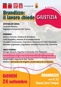 BRANDIZZO: IL LAVORO CHIEDE GIUSTIZIA