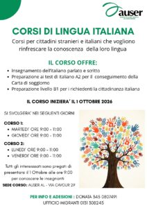 CORSI DI LINGUA ITALIANA ORGANIZZATI DALL’AUSER