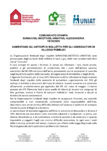 AUMENTANO GLI ANTICIPI IN BOLLETTA PER GLI ASSEGNATARI DI ALLOGGI PUBBLICI